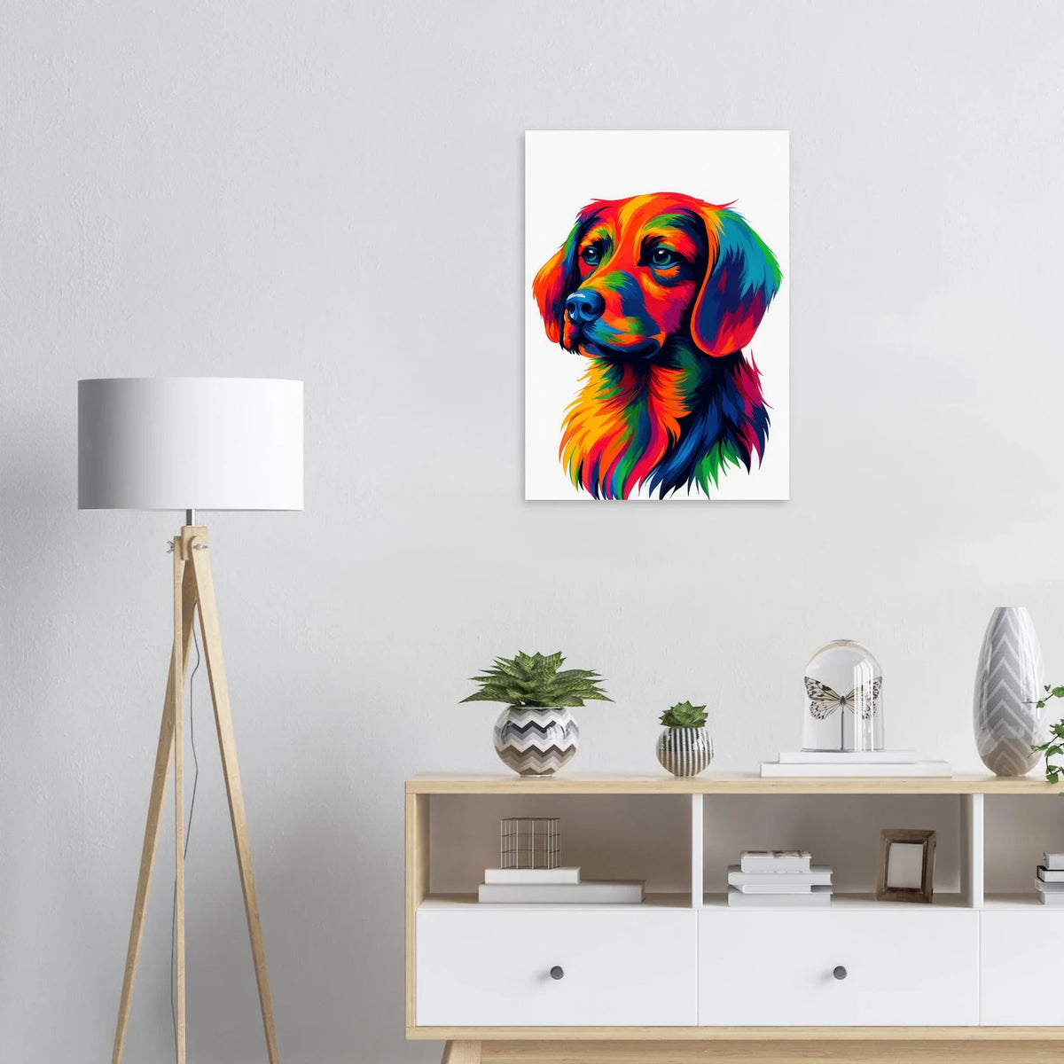 Färgglad Hundkonst – Levande Pop Art Tryck Djur