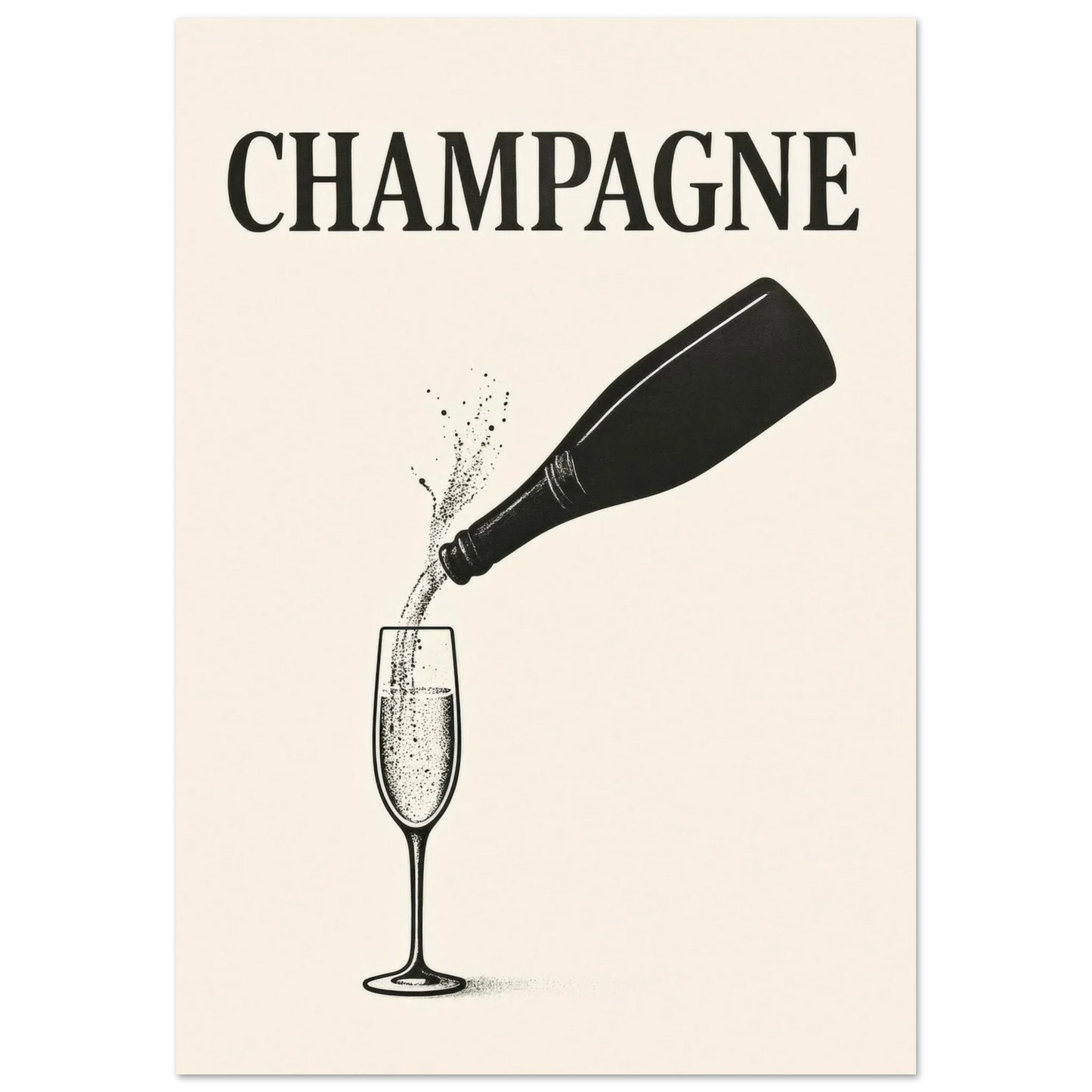 Champagne Splash Retro-Inspired Wall Art Poster – Elevate Your Space with Timeless Elegance