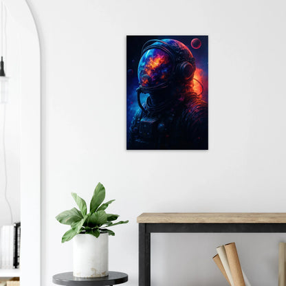Astronaut Reflection Poster – Cosmic Art Print with Galaxy View