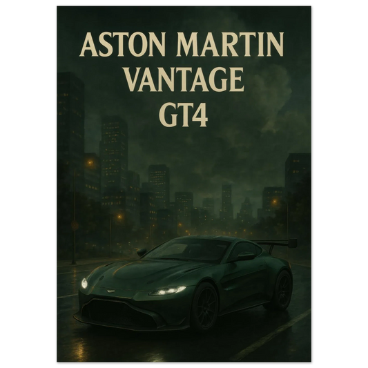 Aston Martin Vantage GT4 Night Drive Poster – Premium Quality Car Art
