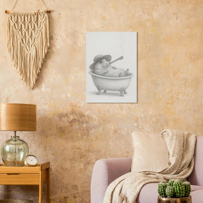 Relaxing Rodent: Whimsical Bathtub Hamster Art Print – Choose Your Perfect Size!