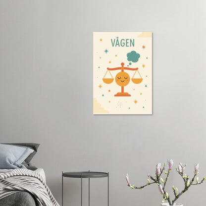 Vågen Zodiac Art Print – Balanserad Design i Mjuk Pastell – Finns i Flera Storlekar