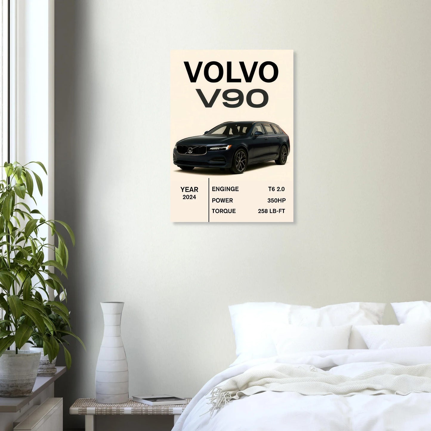 Volvo V90 2024 Art Print: Elegant Swedish Design for Your Space