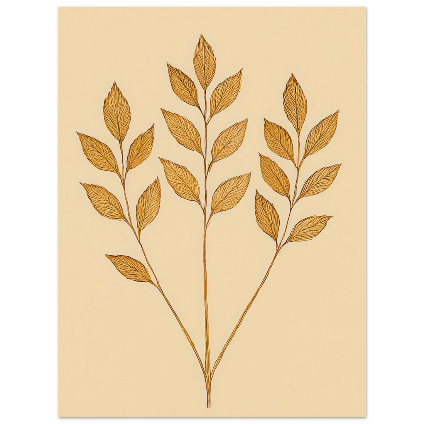 Frukter – Golden Botanical Print for a Touch of Nature's Elegance