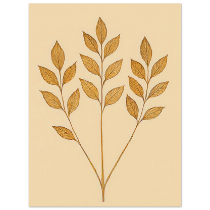 Frukter – Golden Botanical Print for a Touch of Nature's Elegance