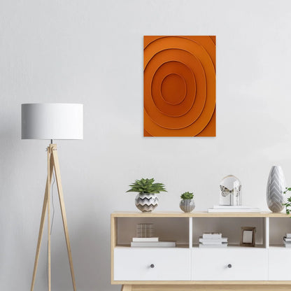 Abstrakt Minimalistisk Orange Spiral Affisch - Klassisk Halvblank Kvalitet för Konstälskare