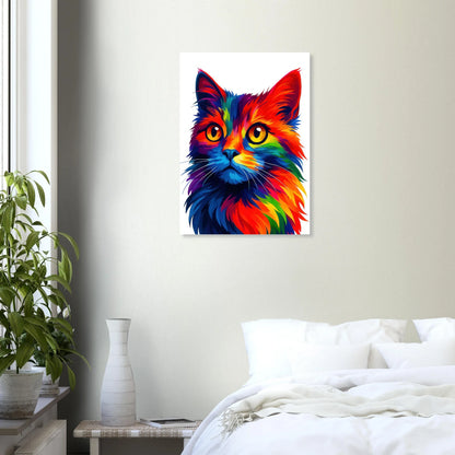 Färgexplosion Katt Konsttryck - Djur | Levande Pop Art Inspiration för Ditt Hem