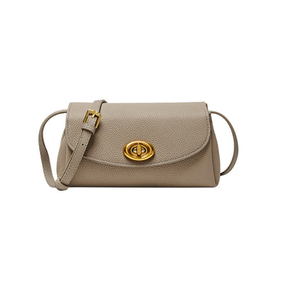 Baguette Twist Lock Leather Shoulder Bag-5