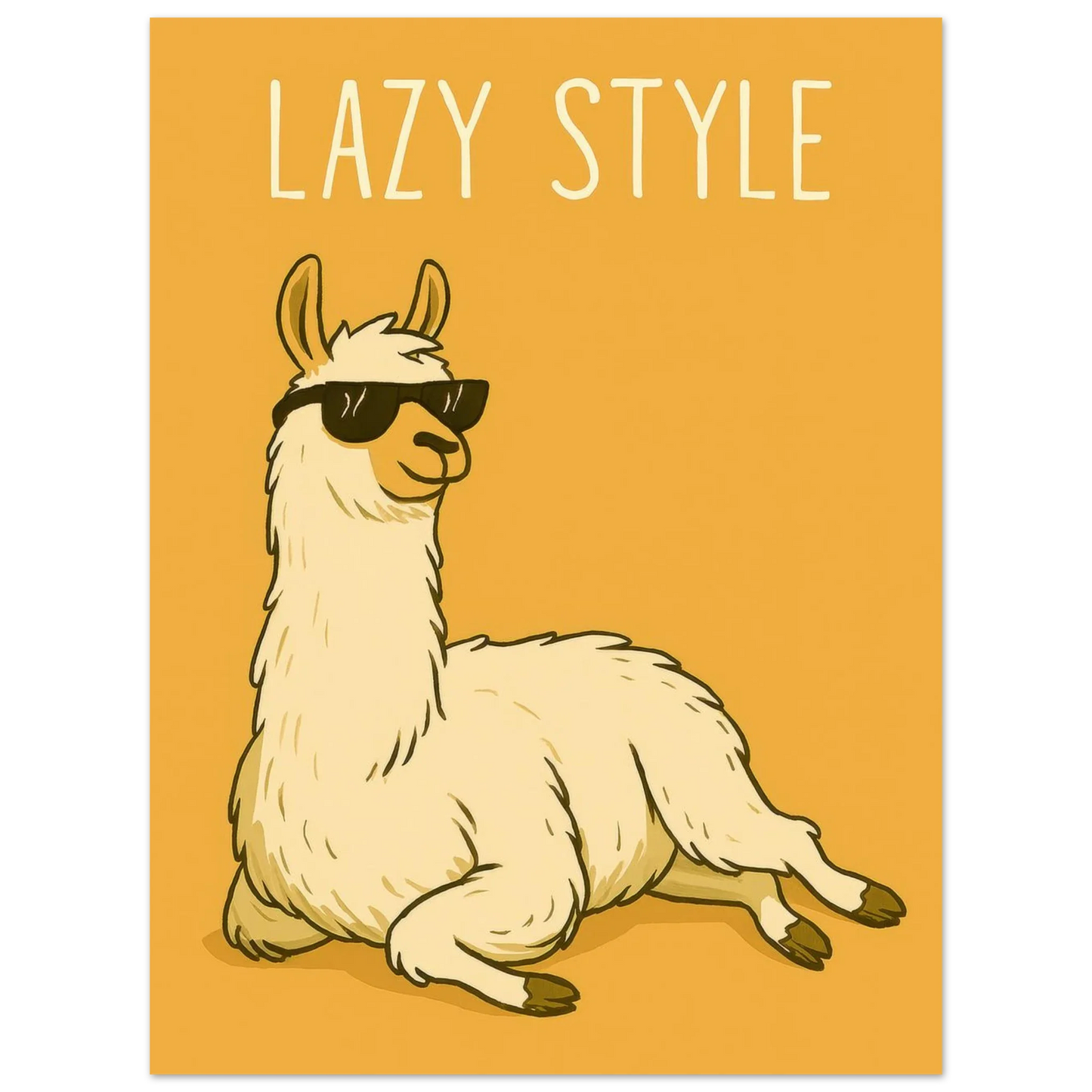 Lazy Style Chillin' Llama Poster – Premium Wall Art for Relaxed Vibes