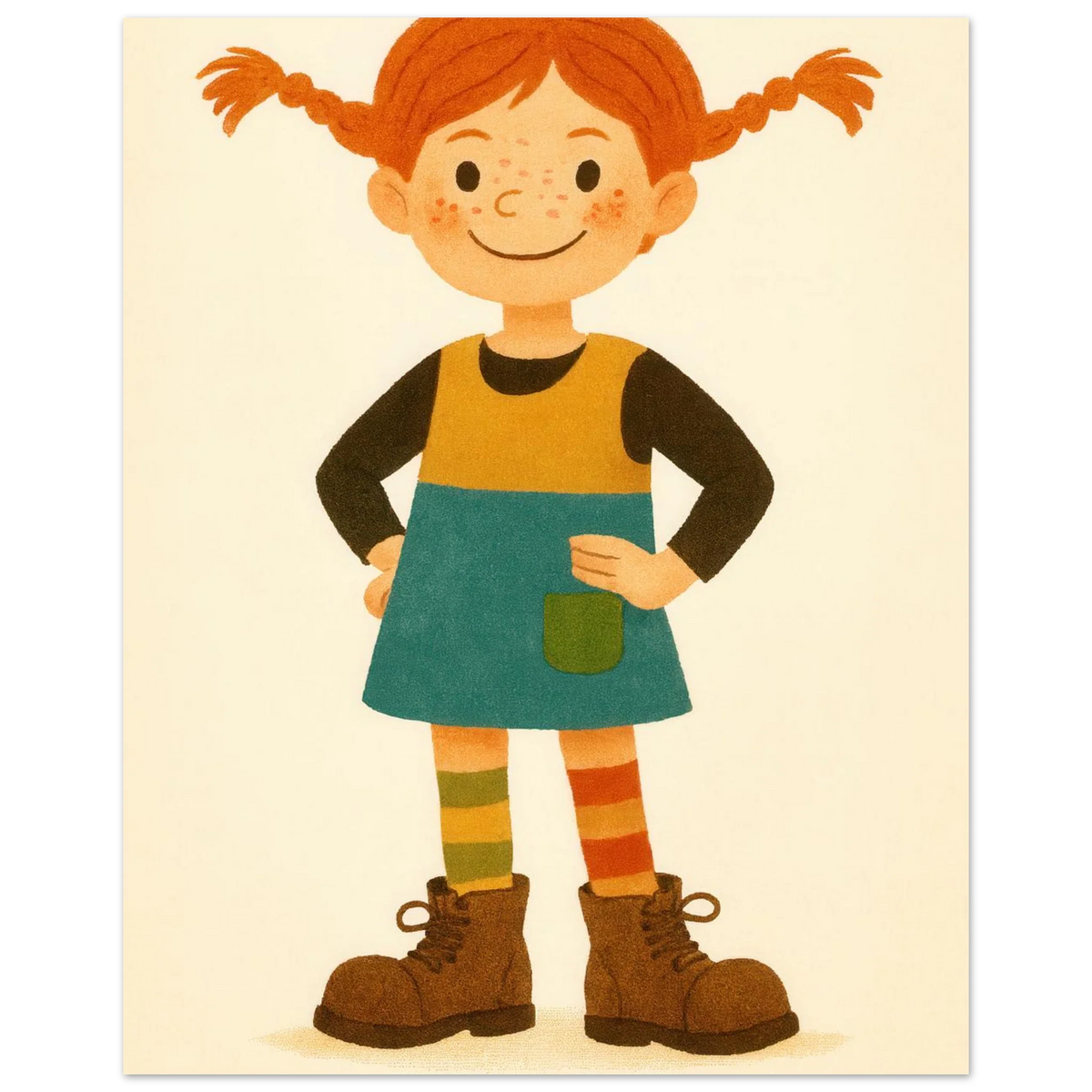 Pippi Långstrump Klassisk Poster – Livfull Konst för Barnrummet