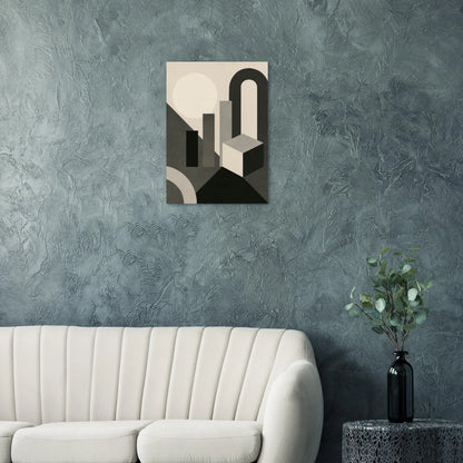 Abstract Geometric Poster - Modern Minimalist Wall Art in Monochrome Hues