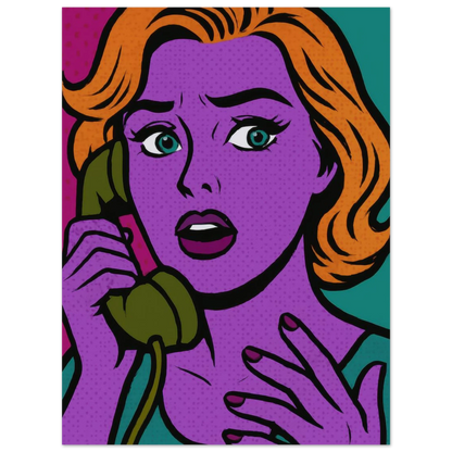 Pop Art Poster: Retro Glamour Wall Art in Vibrant Hues, Available in Various Sizes