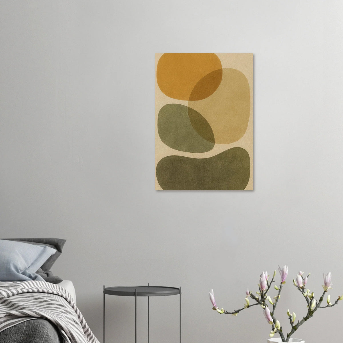 Minimalistiska Organiska Former Poster: Jordnära Abstrakt Konsttryck