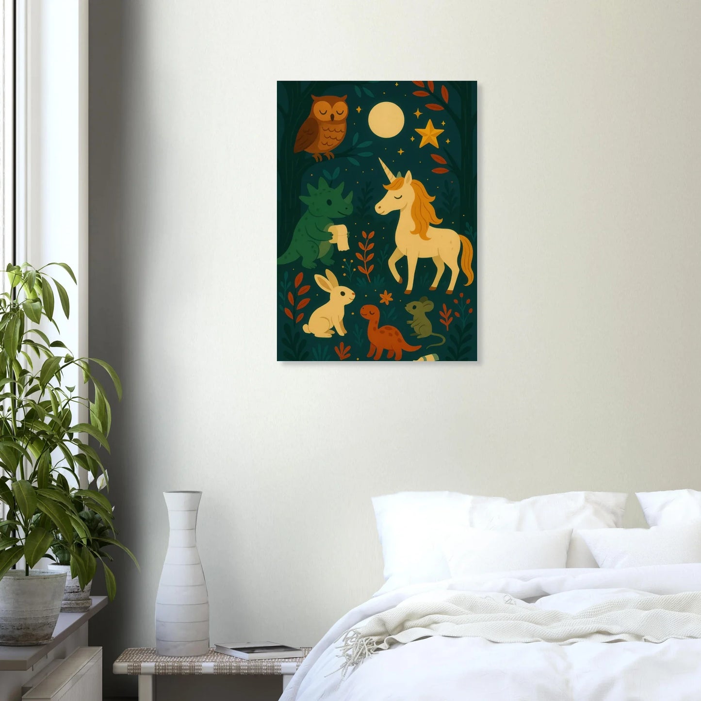 Magical Forest Friends Art Print – Whimsical Woodland Decor for Nursery & Kids' Rooms