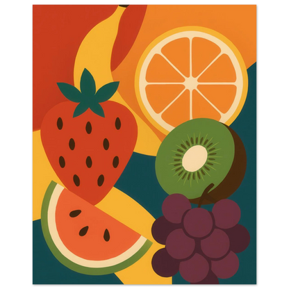 Frukter - Vibrant Abstract Fruit Art Print: Elevate Your Space with a Burst of Color & Modern Charm