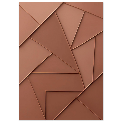 Minimalistisk Abstrakt Konsttryck – Koppartoner & Geometriska Former för Modern Inredning