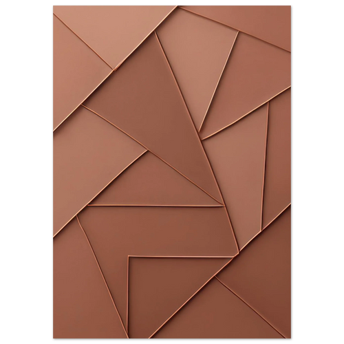 Minimalistisk Abstrakt Konsttryck – Koppartoner & Geometriska Former för Modern Inredning