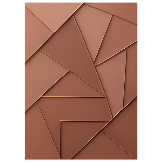 Minimalistisk Abstrakt Konsttryck – Koppartoner & Geometriska Former för Modern Inredning