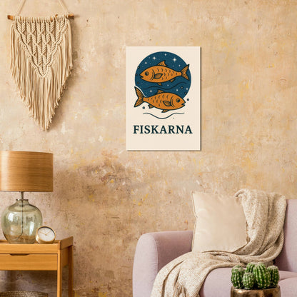 Pisces Zodiac Constellation Art Print – "Fiskarna" Mystical Fish Wall Decor in various sizes