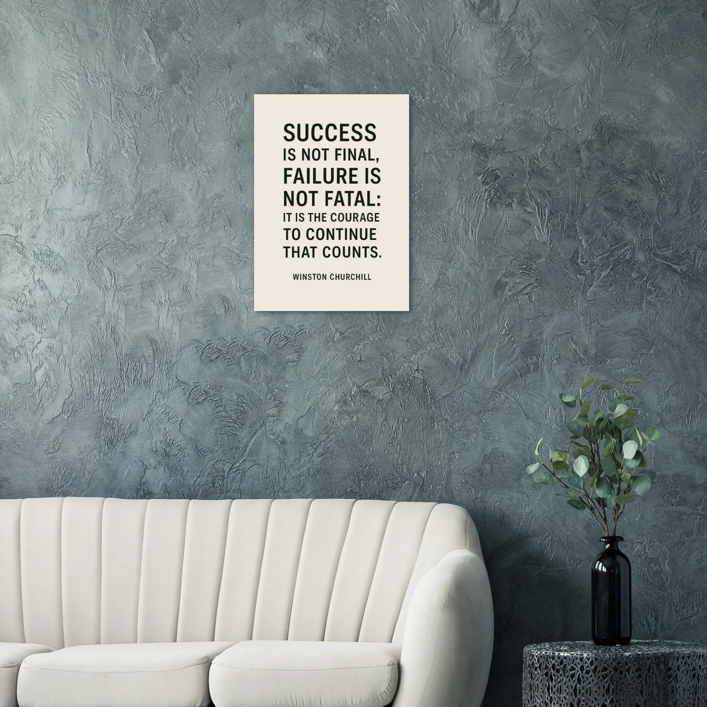 Winston Churchill 'Courage to Continue' Motivational Quote Poster in various sizes