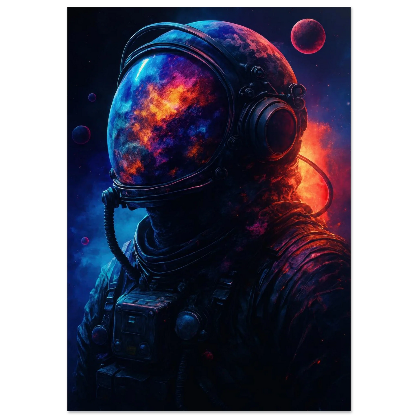 Astronaut Reflection Poster – Cosmic Art Print with Galaxy View