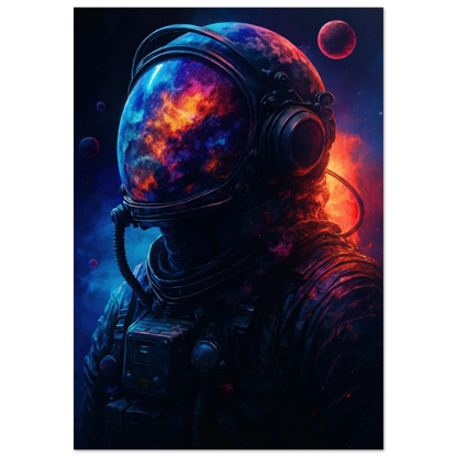 Astronaut Reflection Poster – Cosmic Art Print with Galaxy View