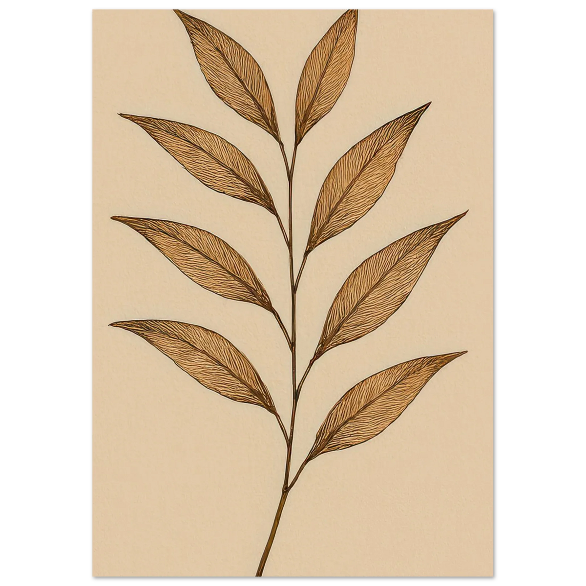 Frukter – Elegant Botanical Line Art Poster in Rich Earth Tones