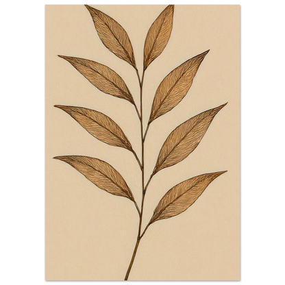 Frukter – Elegant Botanical Line Art Poster in Rich Earth Tones