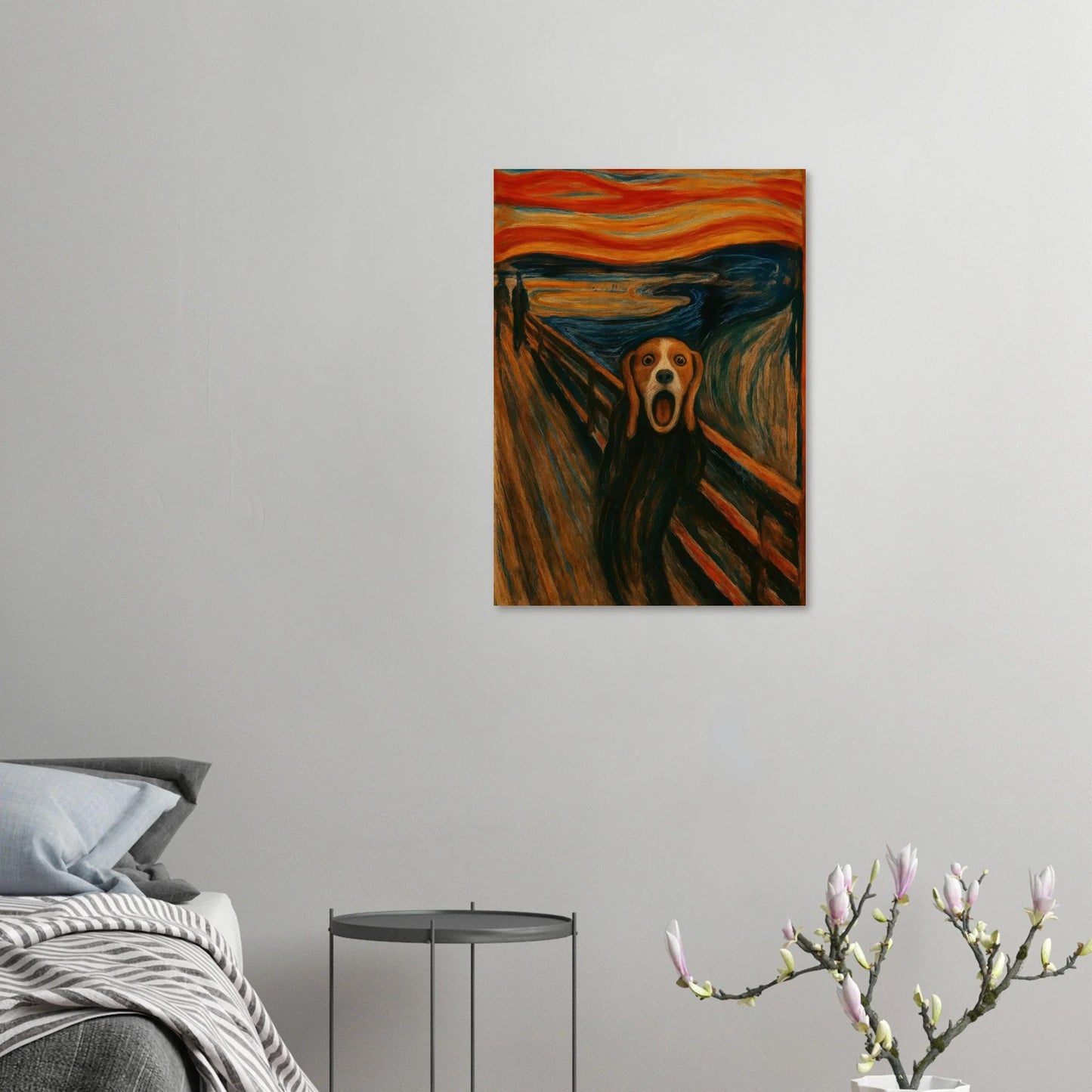The Bark: Edvard Munch Inspired Beagle Art Print – Unleash Your Inner Art Lover