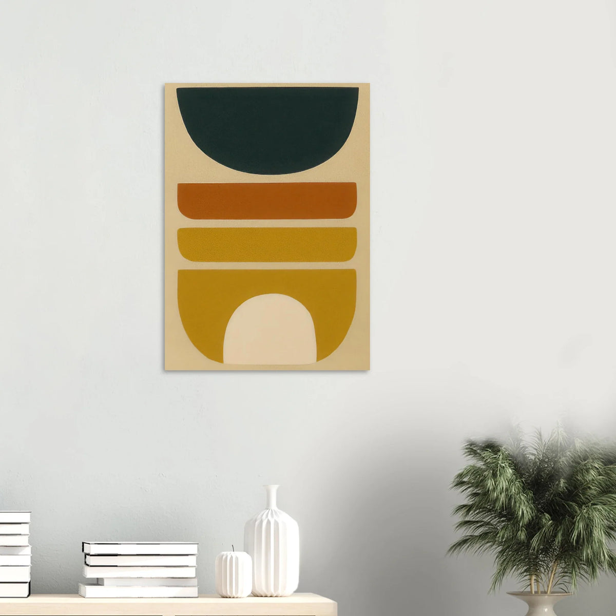 Abstrakt Minimalist Earth Tones Art Print – Modern Geometric Wall Decor for a Serene Home