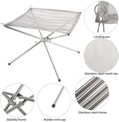 Portabel eldstad för camping, strand & uteplats