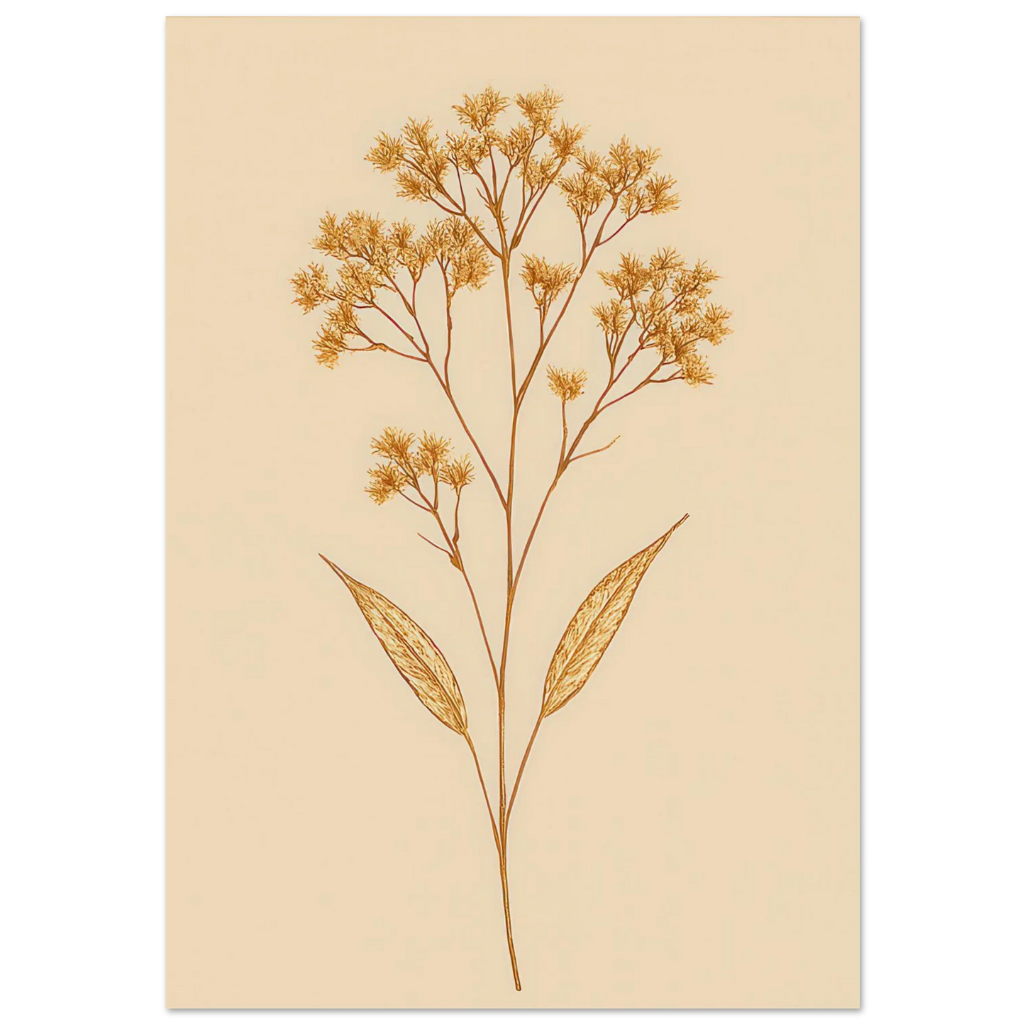 Frukter – Golden Botanical Print on Premium Semi-Gloss Poster