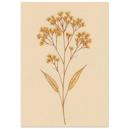 Frukter – Golden Botanical Print on Premium Semi-Gloss Poster