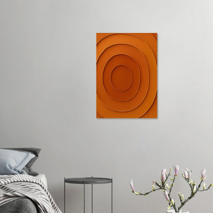 Abstrakt Minimalistisk Orange Spiral Affisch - Klassisk Halvblank Kvalitet för Konstälskare