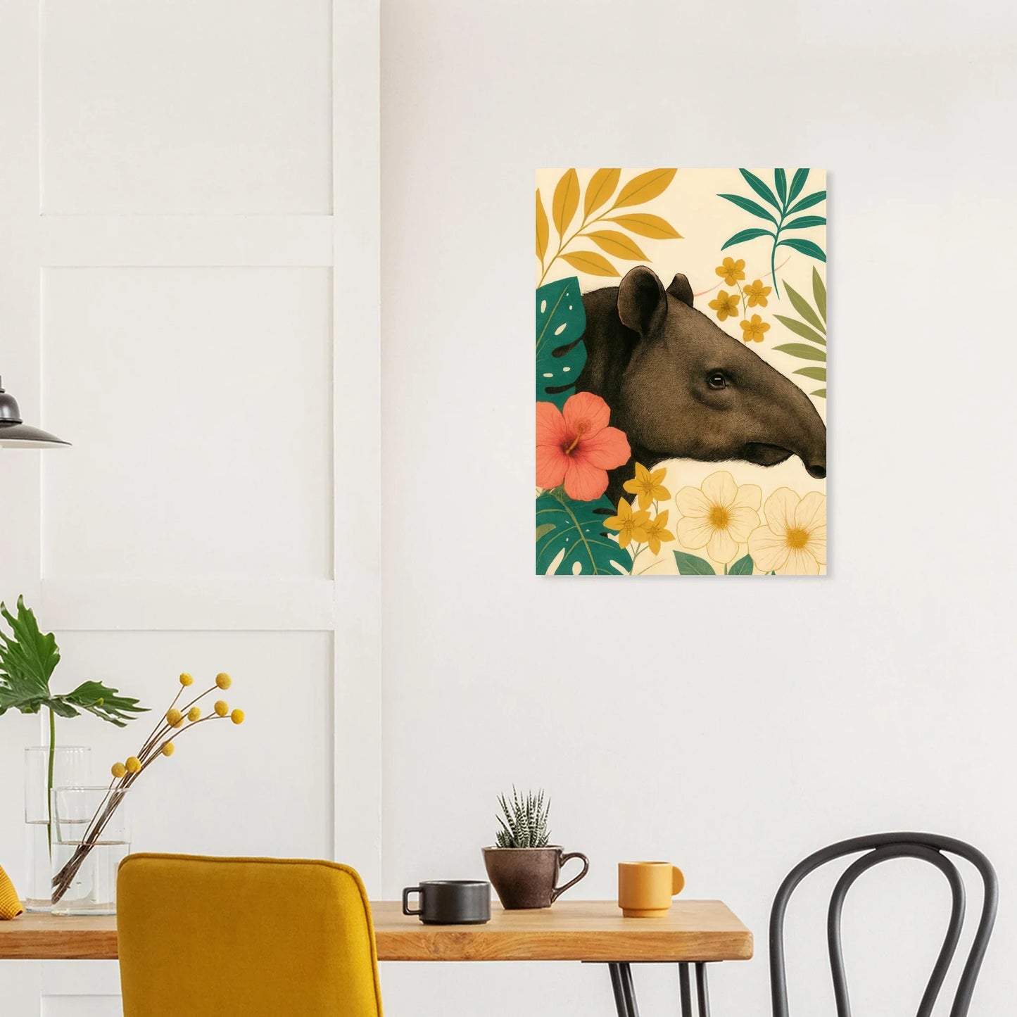 Tropicana Tapir Konstavla – Djurmotiv med Vibrerande Flora