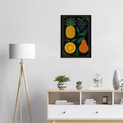 Frukter: Elegant Art Deco Frukt Poster – Lyxig Väggkonst med Gyllene Detaljer