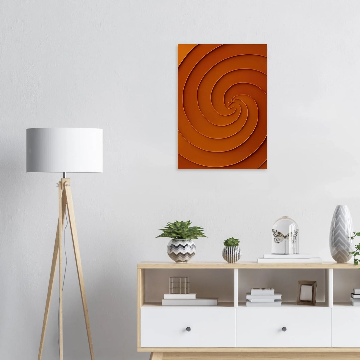 Abstrakt Spiral Konsttryck i Rustika Jordtoner – Modern Minimalistisk Poster i Flera Storlekar