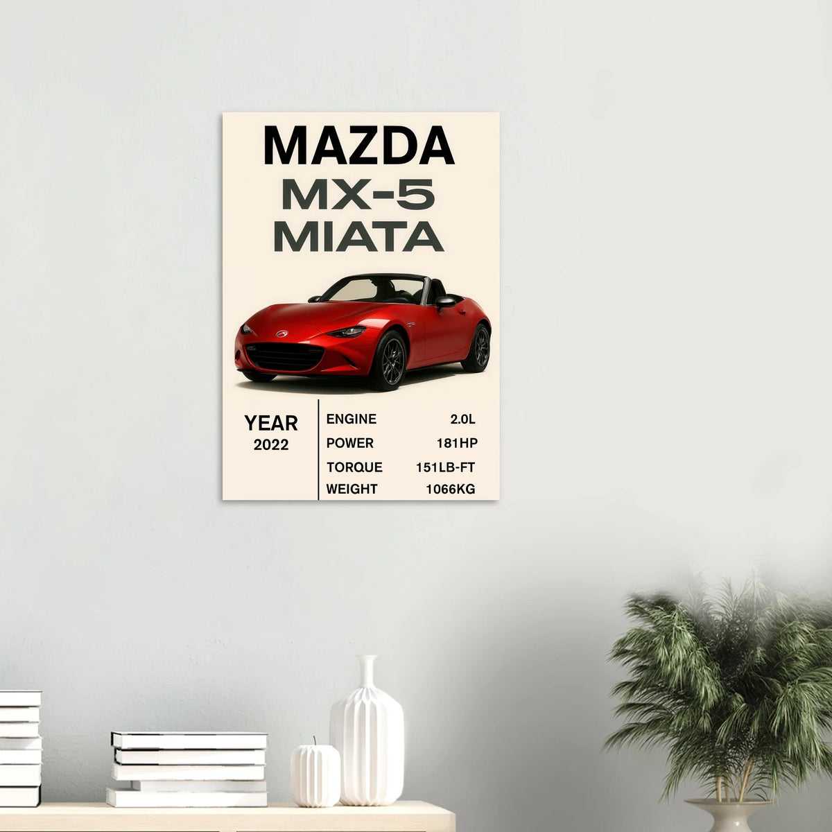 Mazda MX-5 Miata Sportbil Konsttryck – Ikonisk Design & Prestandadetaljer, Välj Storlek