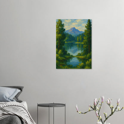 Skogsglänta Poster – Konstverk med Sjö och Skog i Premium Kvalitet