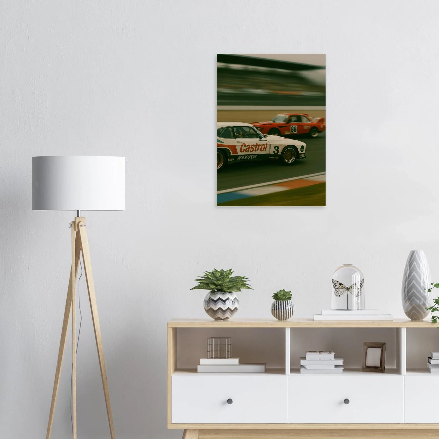 Bilar: Classic Race Car Art Print – Adrenaline-Fueled Elegance for Your Wall