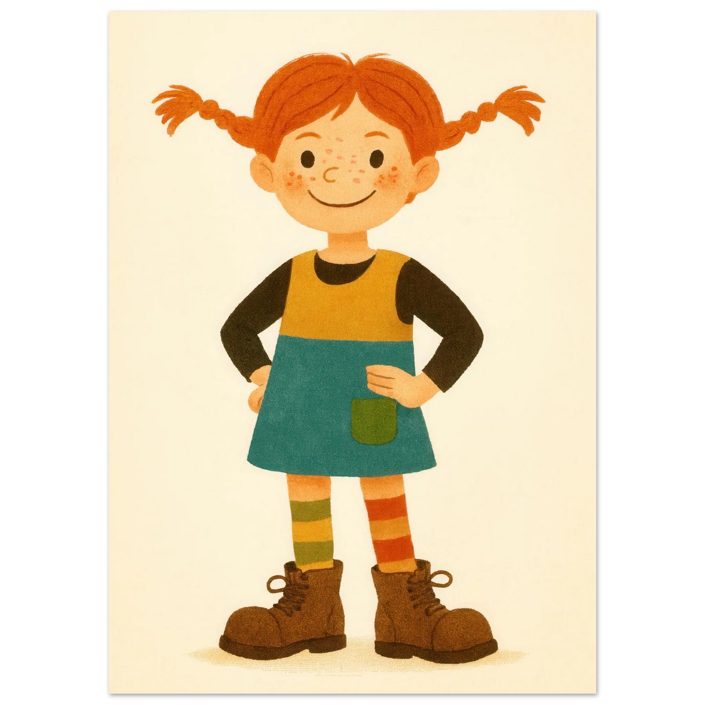 Pippi Långstrump Klassisk Poster – Livfull Konst för Barnrummet