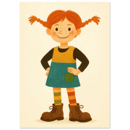 Pippi Långstrump Klassisk Poster – Livfull Konst för Barnrummet
