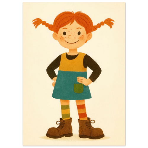 Pippi Långstrump Klassisk Poster – Livfull Konst för Barnrummet