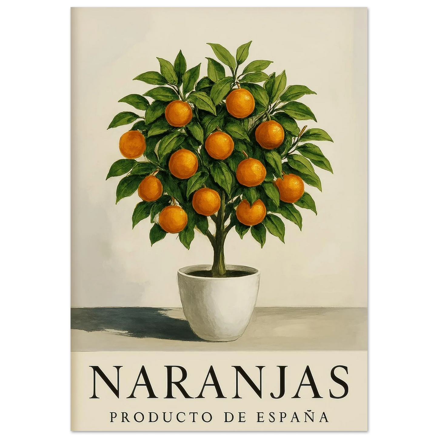 Vibrant Naranjas Orange Tree Art Print – Elevate Your Home with Spanish Orchard Charm