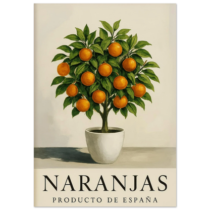 Vibrant Naranjas Orange Tree Art Print – Elevate Your Home with Spanish Orchard Charm
