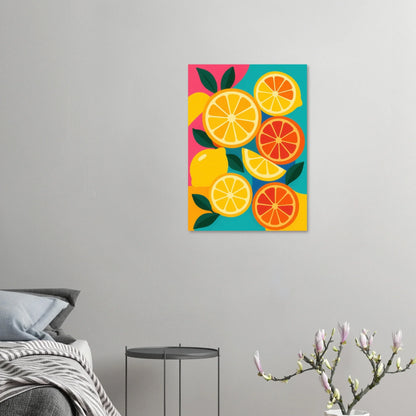 Frukter: Vibrant Citrus Pop Art Print for a Zesty Home Refresh
