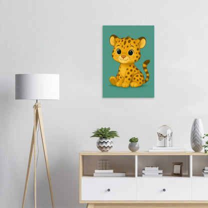 Söt Leopardunge Konsttryck: Lekfull Väggkonst för Barnrummet