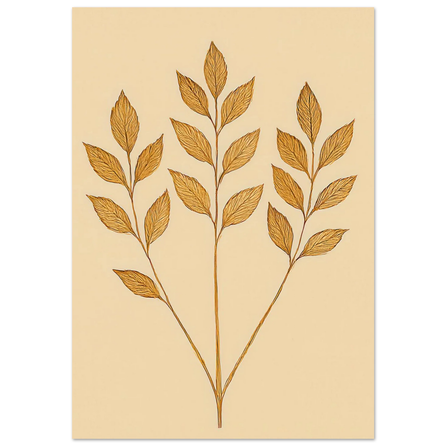 Frukter – Golden Botanical Print for a Touch of Nature's Elegance