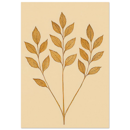 Frukter – Golden Botanical Print for a Touch of Nature's Elegance