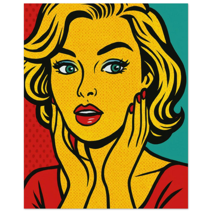 Pop Art Poster: Retro Glamour Wall Art in Vibrant Hues, Available in Various Sizes